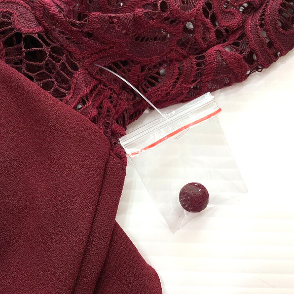Red REBECCA B Lace Bell Sleeve Cocktail Dress sz 6 Burgundy Red NEW - Picture 8 of 8